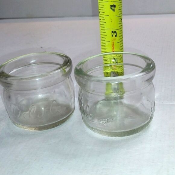 Rare Vintage Pair of Delisle Clear Yoghurt Jars - Picture 8 of 8